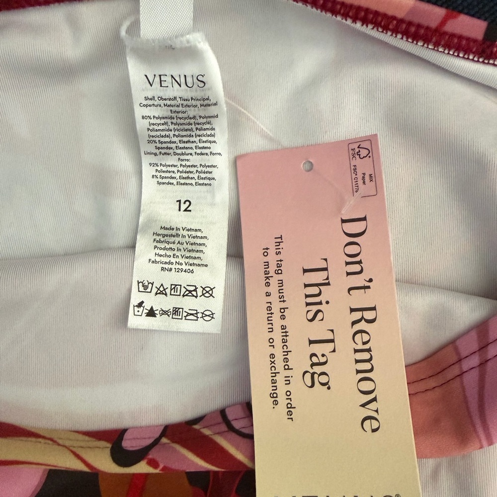 NWT VENUS Multicolor Flower Print Bikini Bottom, size 12 - Picture 3 of 3